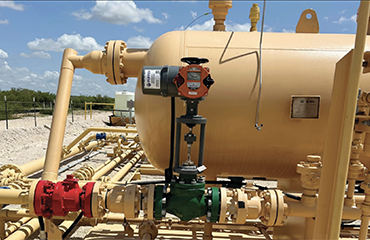 Electric actuation reduces emissions and power consumption at remote well pad separator locations